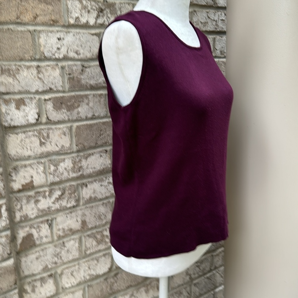 Valerie Stevens Dark Burgundy 100% Pima Cotton Knit Shell - Picture 2 of 9